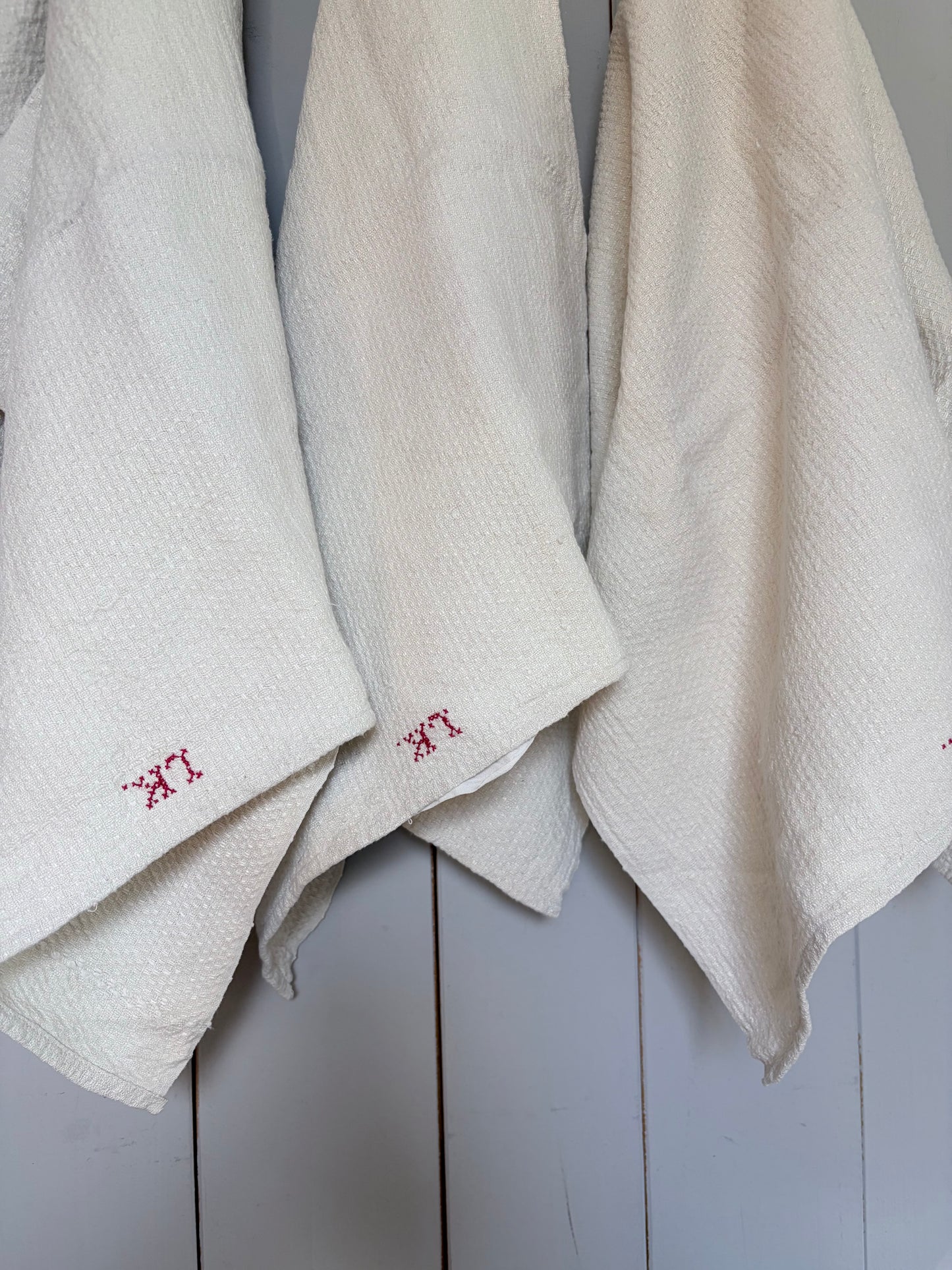 XL Klassiker Leinen Tuch mit Waffelmuster und Monogramm