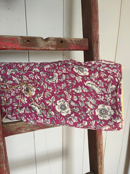 3,15 Meter Vintage Seide floral bedruckt