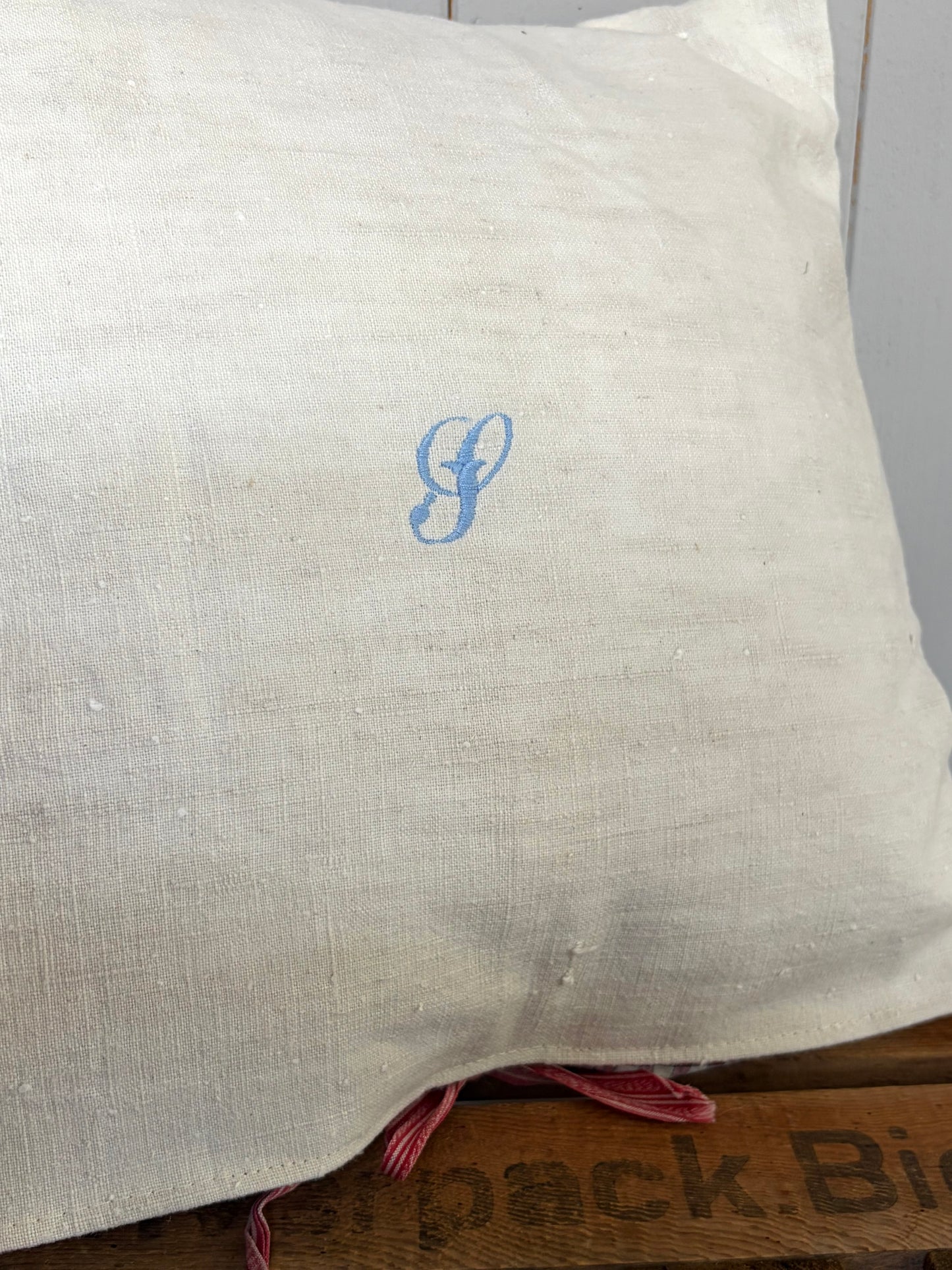 Kissenbezug Leinen mit Monogramm S