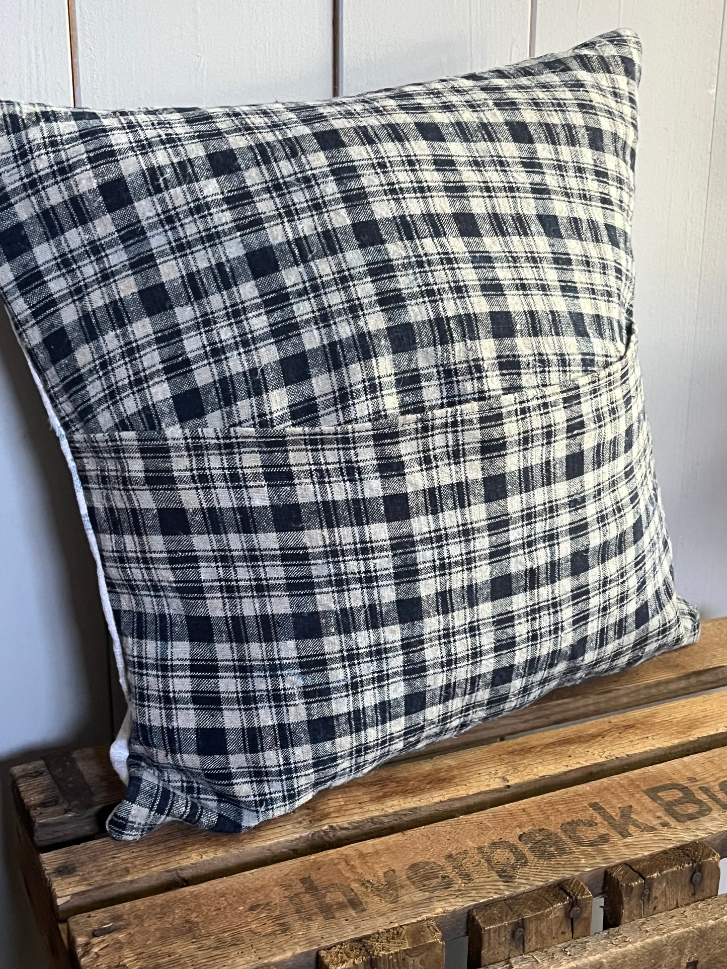 Very vintage Kissen aus altem Leinensack 40 x 40