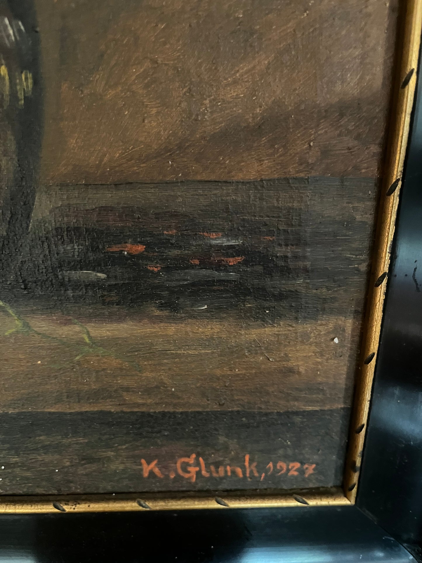 Ölbild Stillleben Blumenstrauß in Vase 1927 gerahmt