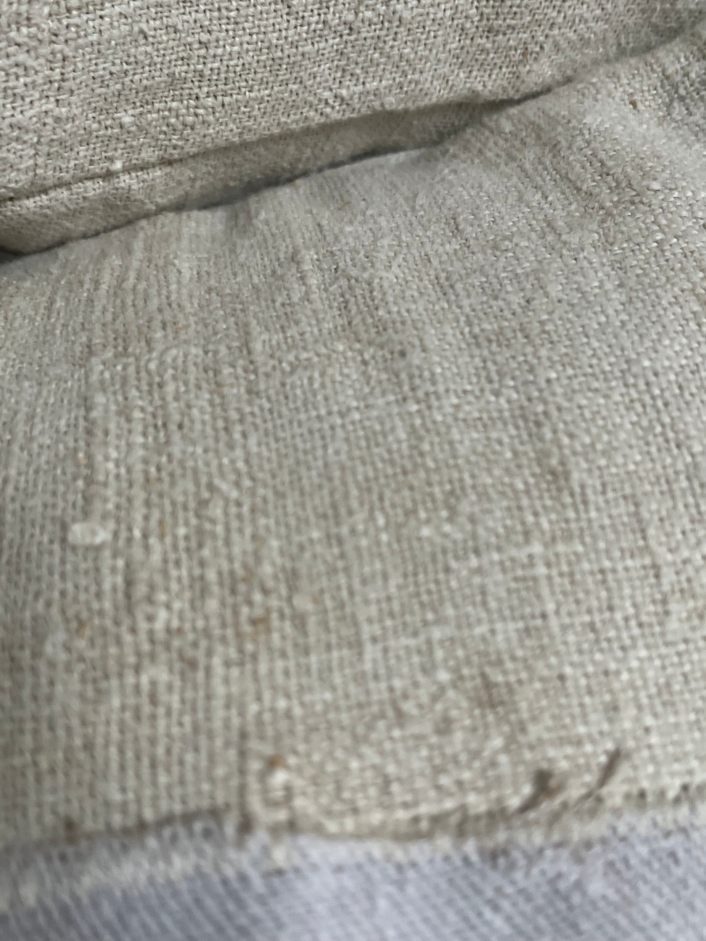 Very vintage Kissen aus antikem Leinen mit Aufschrift 40 × 40