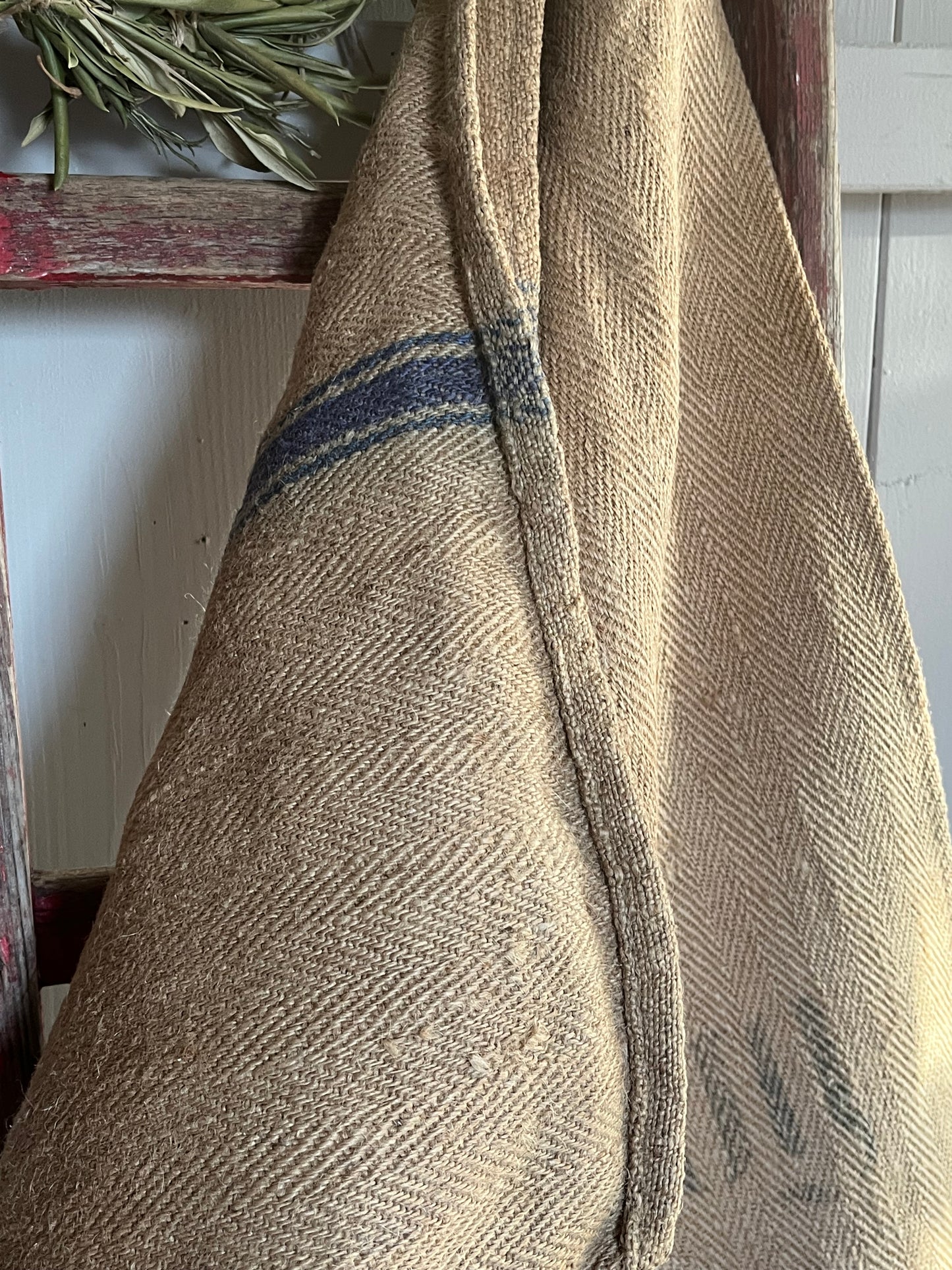 Großer Kornsack mit tollem original Aufdruck und blauem Streifen