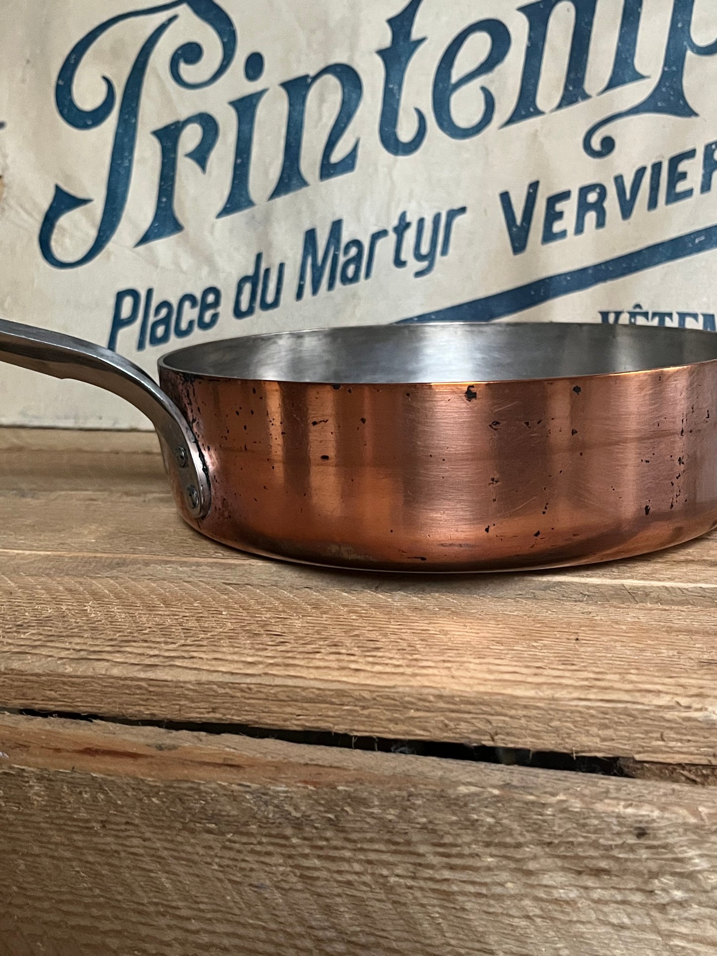 Original Kupfer Pfanne dänischer Designer Georg Jensen 1,2 Kilo