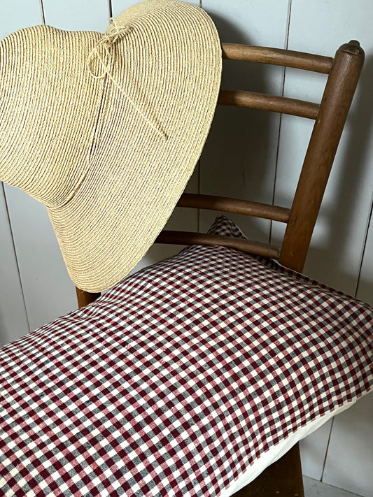 Bauernleinen Kissen Karos: Vintage Kissen aus altem Leinen  60 x 40