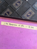 Carica l&#39;immagine nel visualizzatore di Gallery, Rarität aus dem Jugendstil: Originalkarton mit Kupferschablonen aus einem Berliner Haushaltswaren Laden

