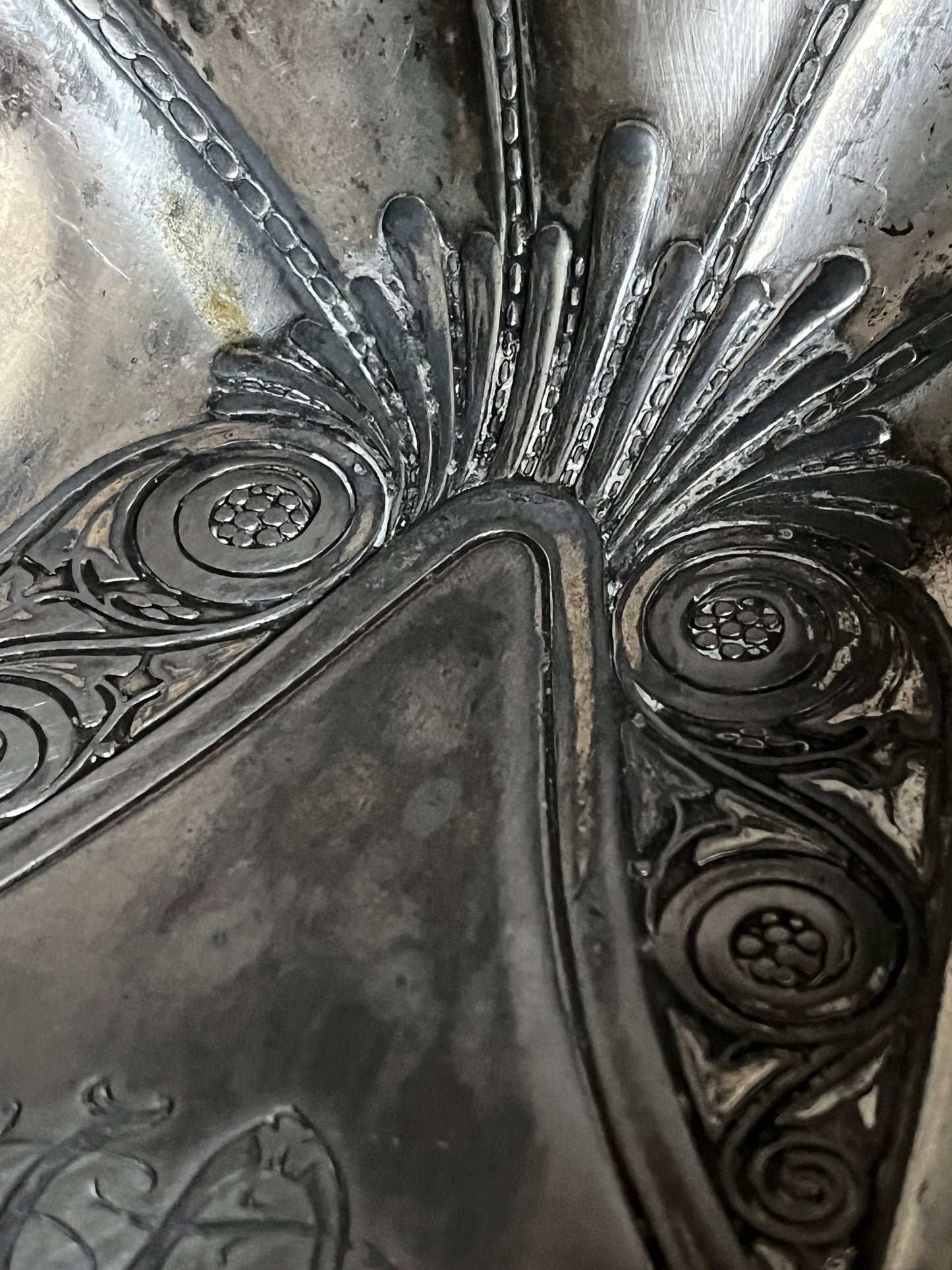 Antike Zinn Schale Tablett aus Frankreich