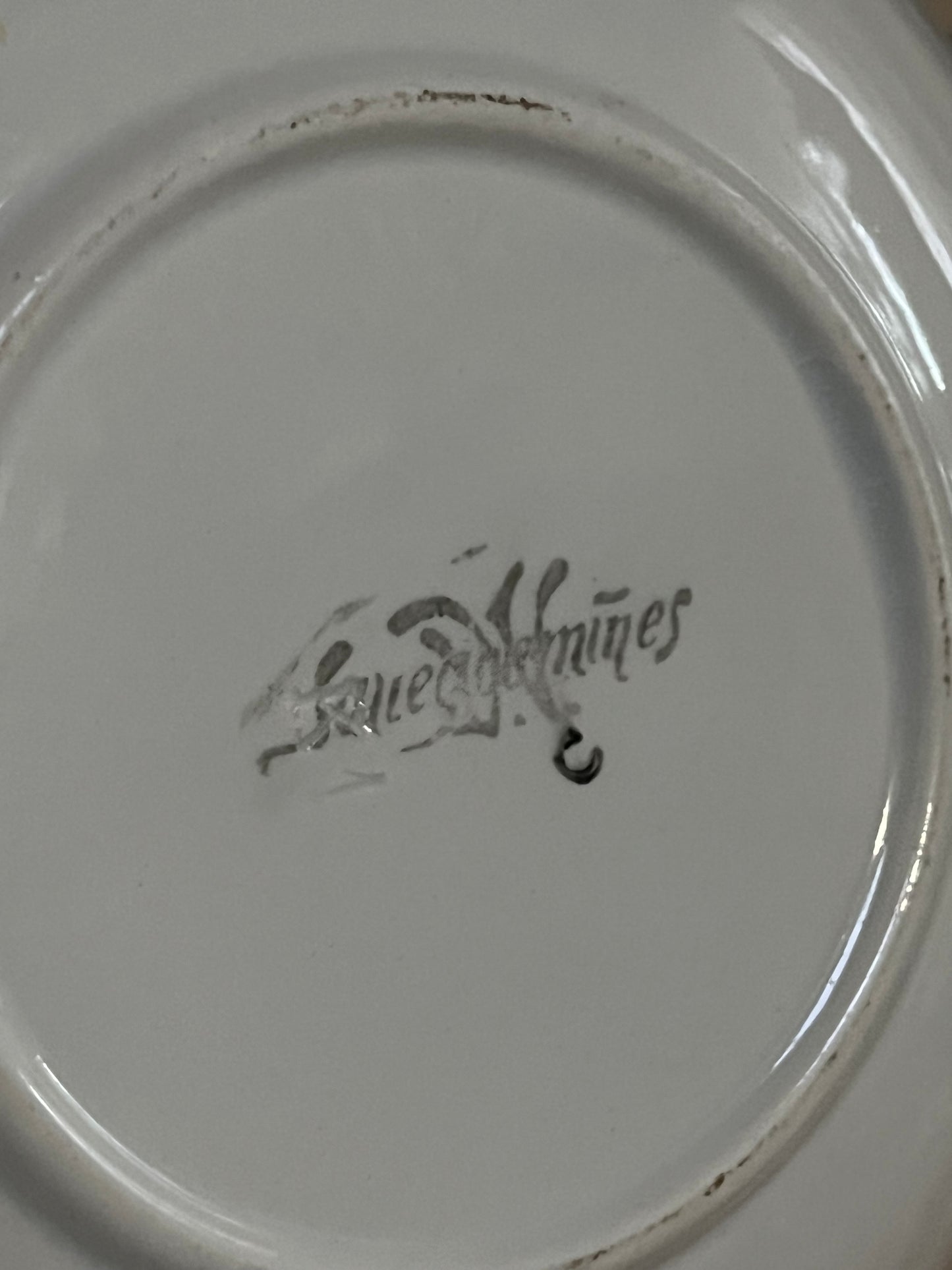 7 alte und seltene Dessert Schalen kleine Teller Frankreich Sarreguemines