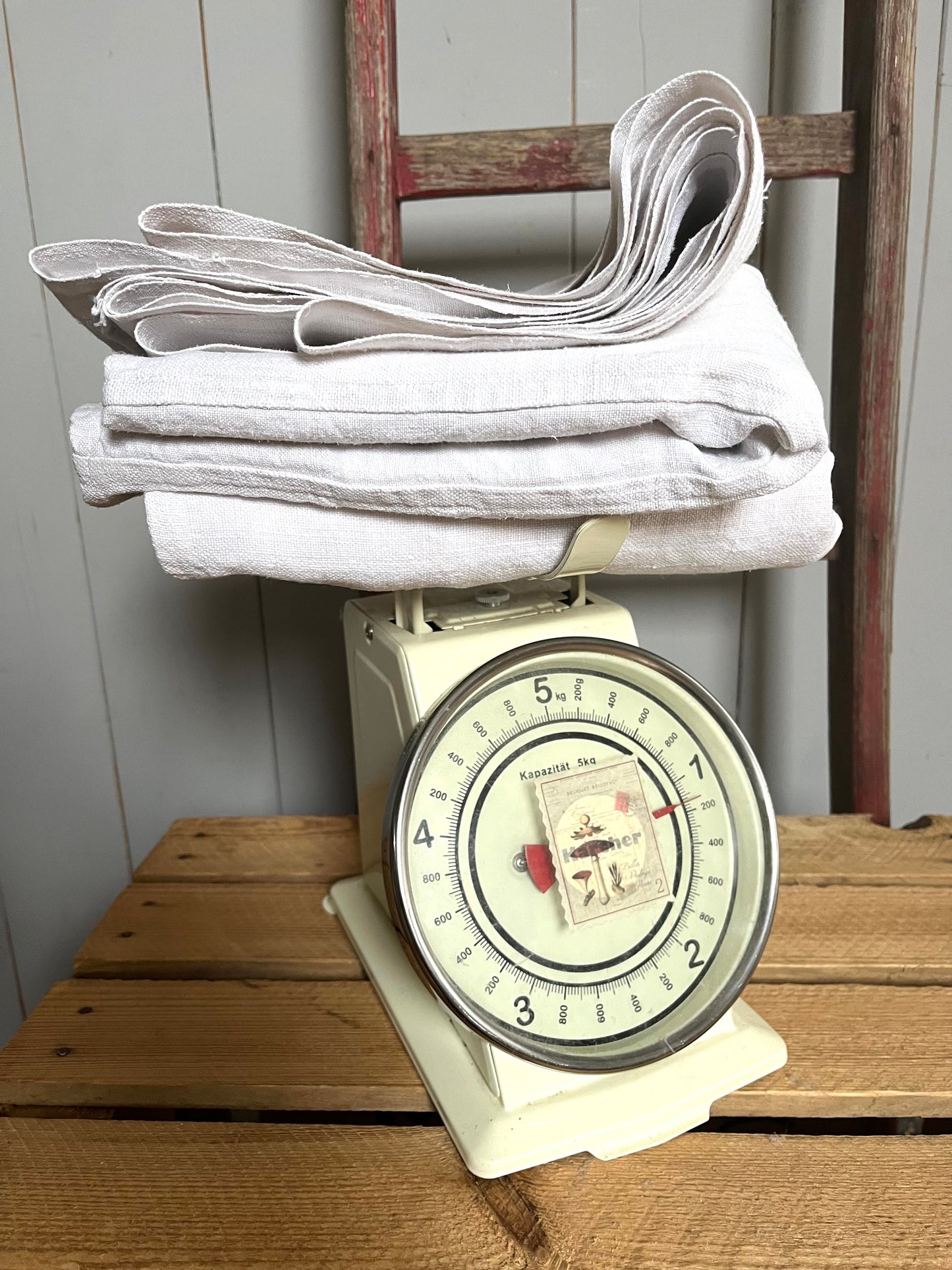 Original Bauernleinen Decke um 1890 - für Tisch oder als Überwurf - 1,2 Kilo