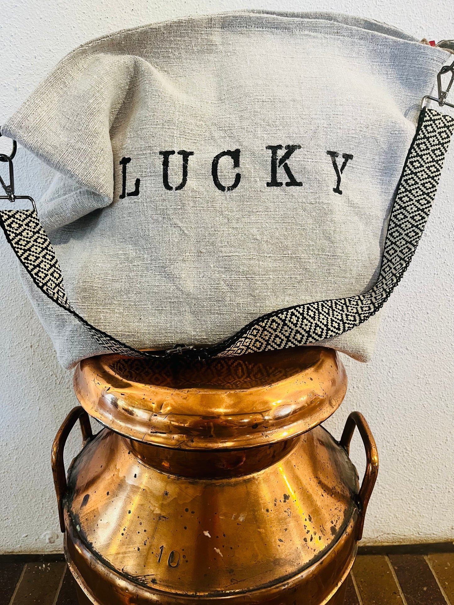 Lucky Tasche Shopper aus altem Bauernleinen