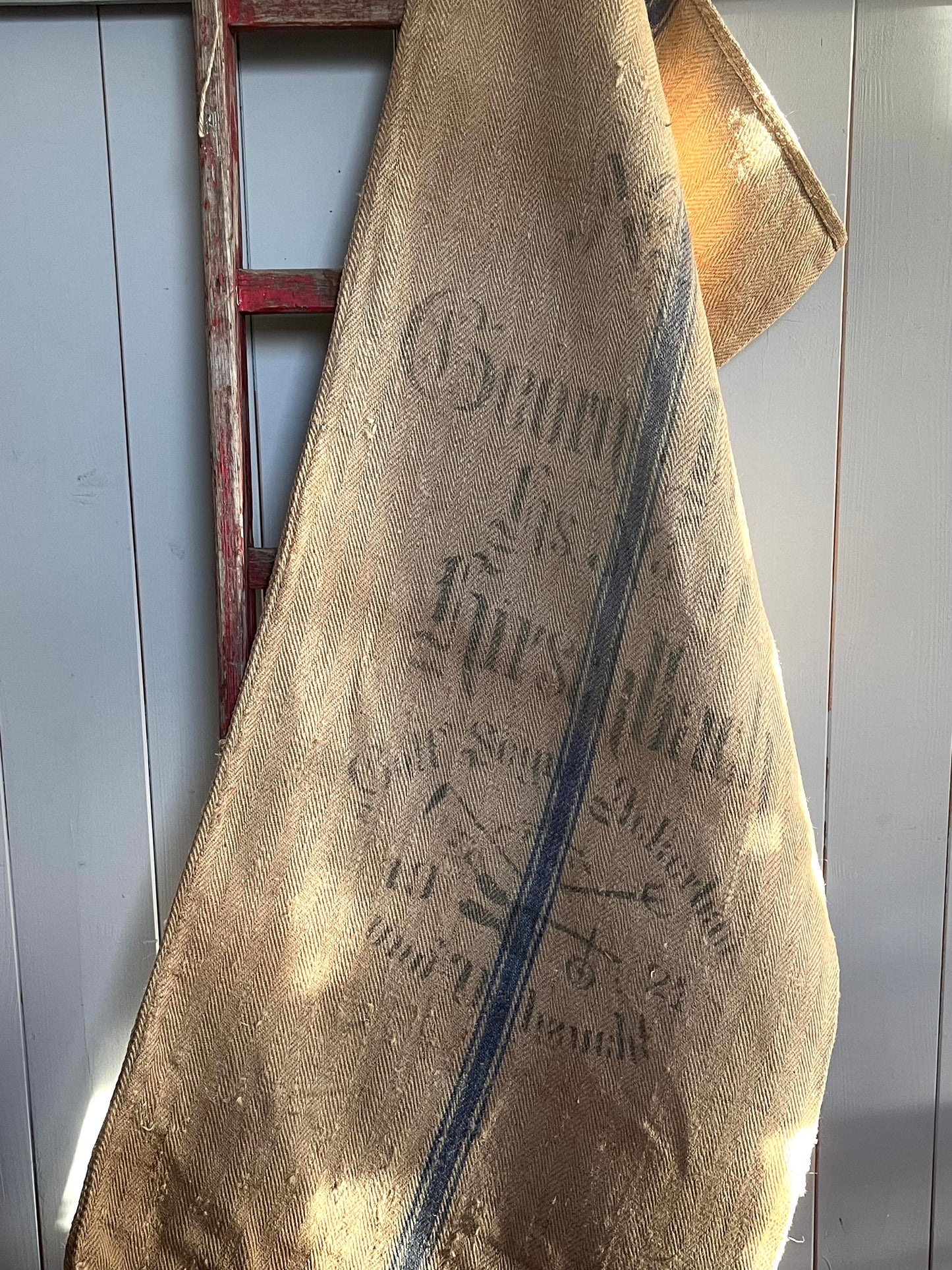 Großer Kornsack mit tollem original Aufdruck und blauem Streifen