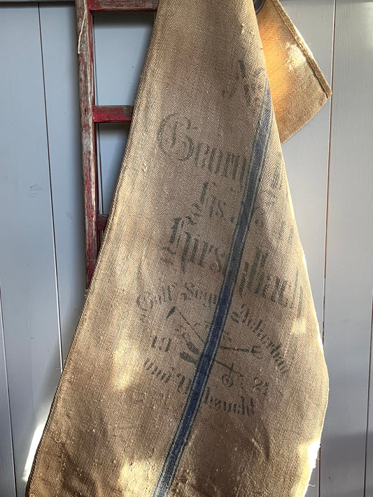 Großer Kornsack mit tollem original Aufdruck und blauem Streifen