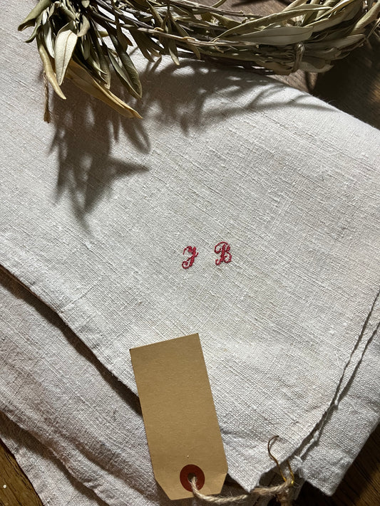 Große, satte Bauernleinen Decke um 1900 für Tisch oder als Überwurf