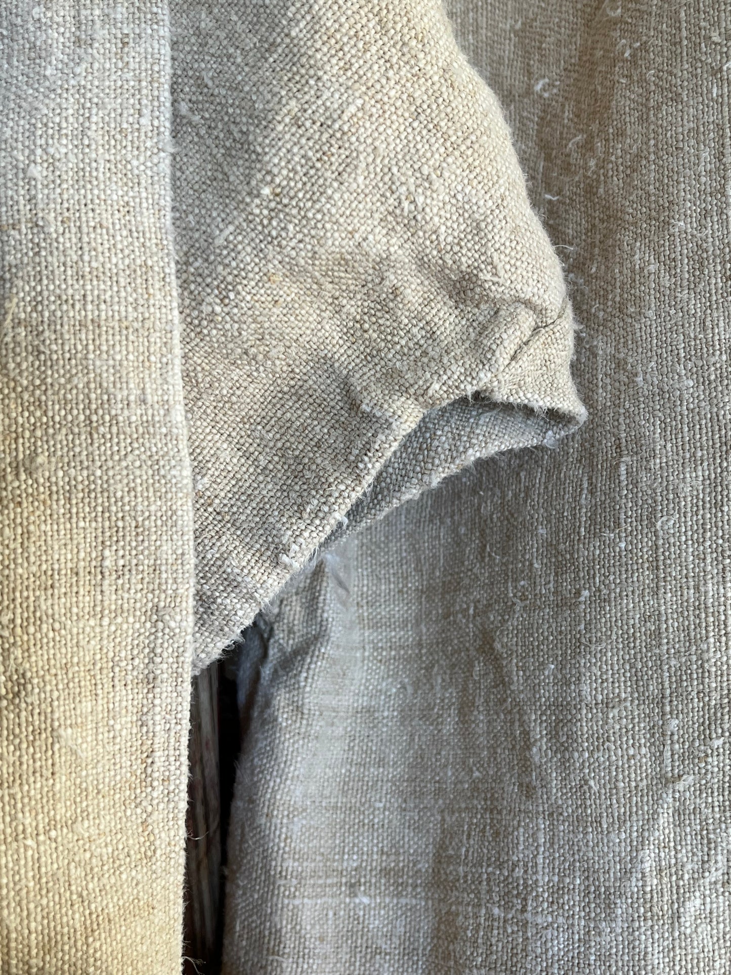 Schweres altes französisches Hemd Tunika aus Hanfstoff