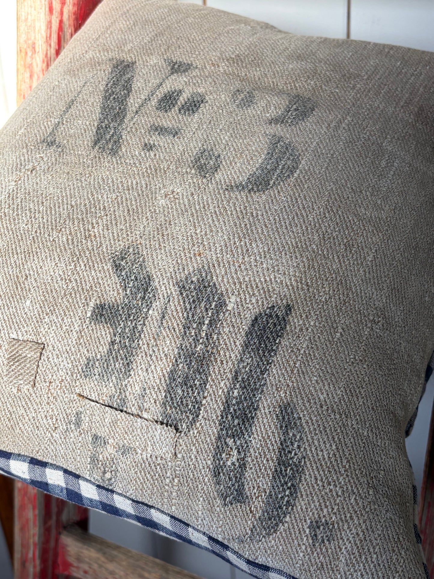 Very Vintage Kissenbezug Leinen mit Aufschrift