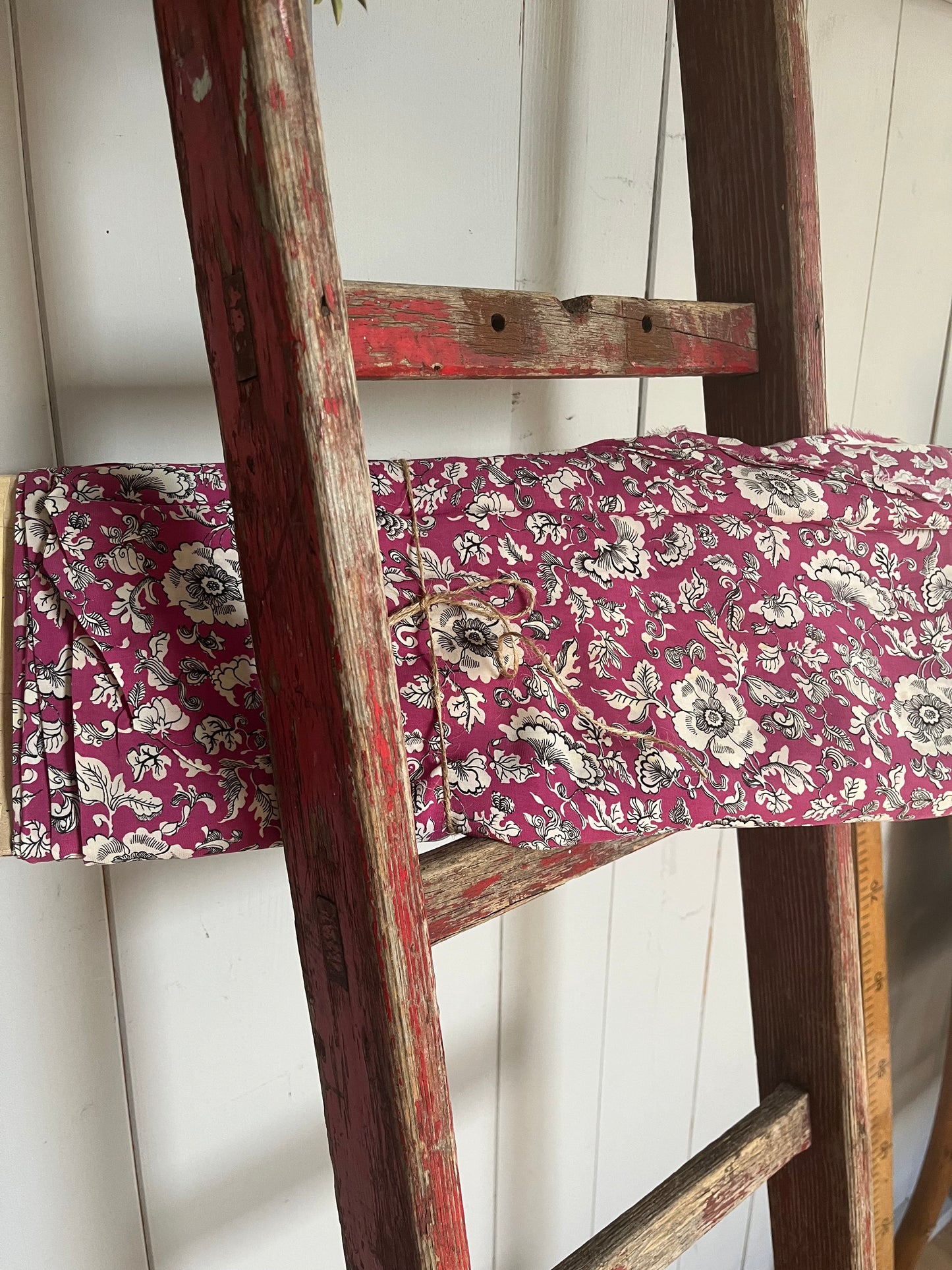 3,15 Meter Vintage Seide floral bedruckt