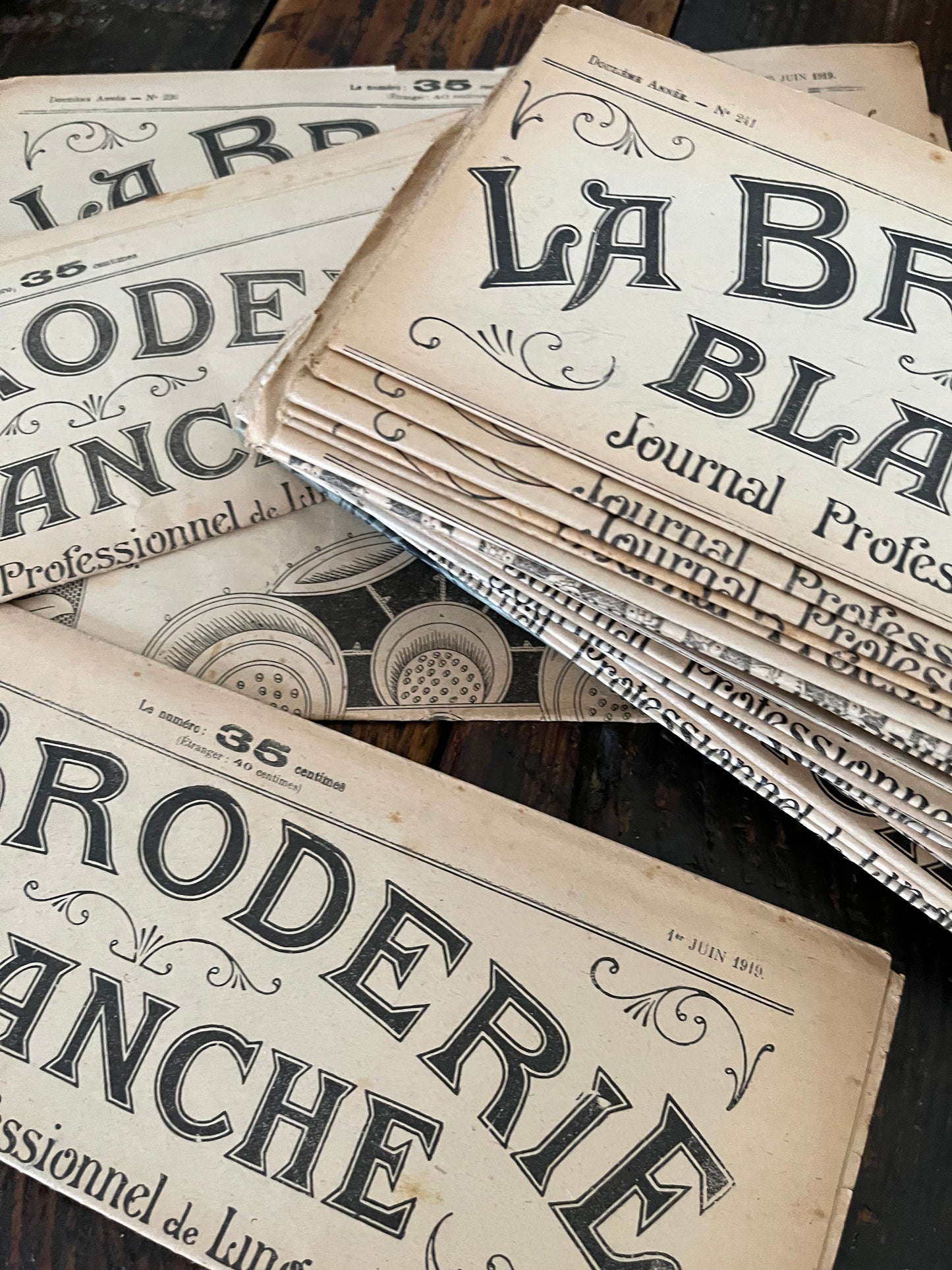 1919: über 100 Jahre alte französische Stick Vorlagen: La Broderie Blanche