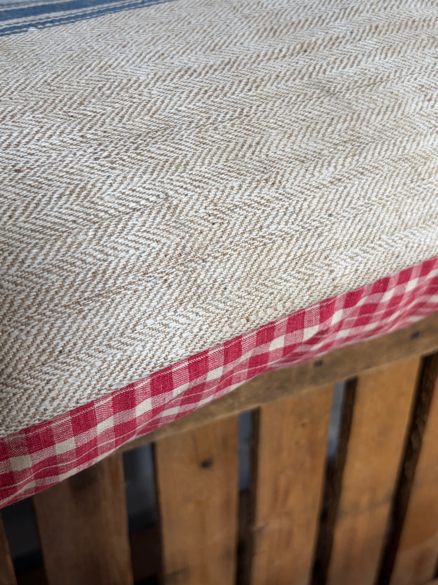 Very Vintage Kissenbezug aus altem Leinensack 80 x 40