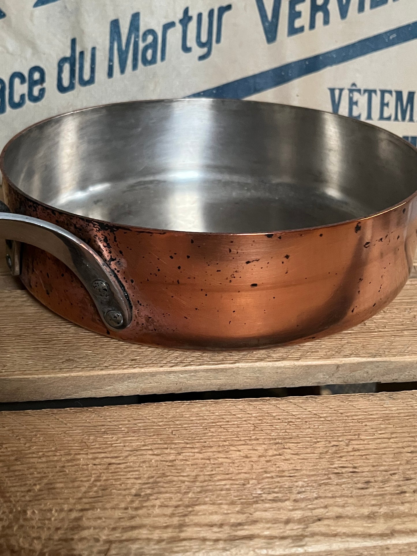 Original Kupfer Pfanne dänischer Designer Georg Jensen 1,2 Kilo
