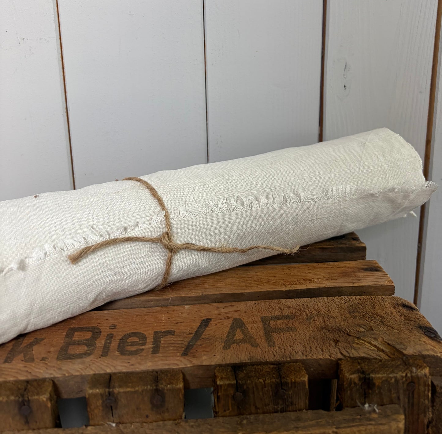 5,8 Meter kräftiges Leinen um 1900: handgewebt und sauber
