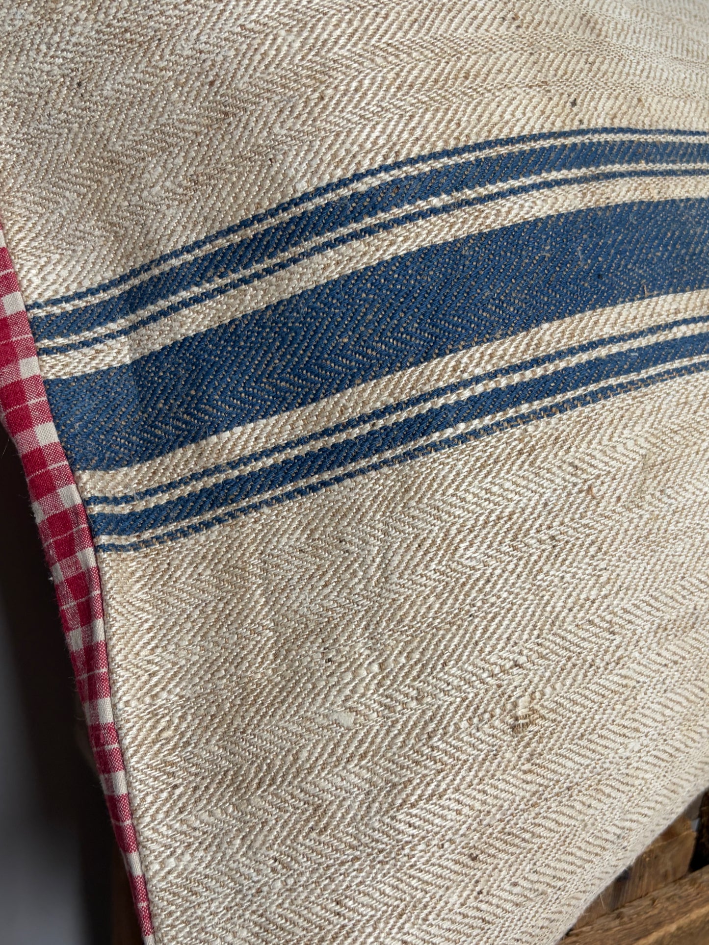 Very Vintage Kissenbezug aus altem Leinensack 80 x 40
