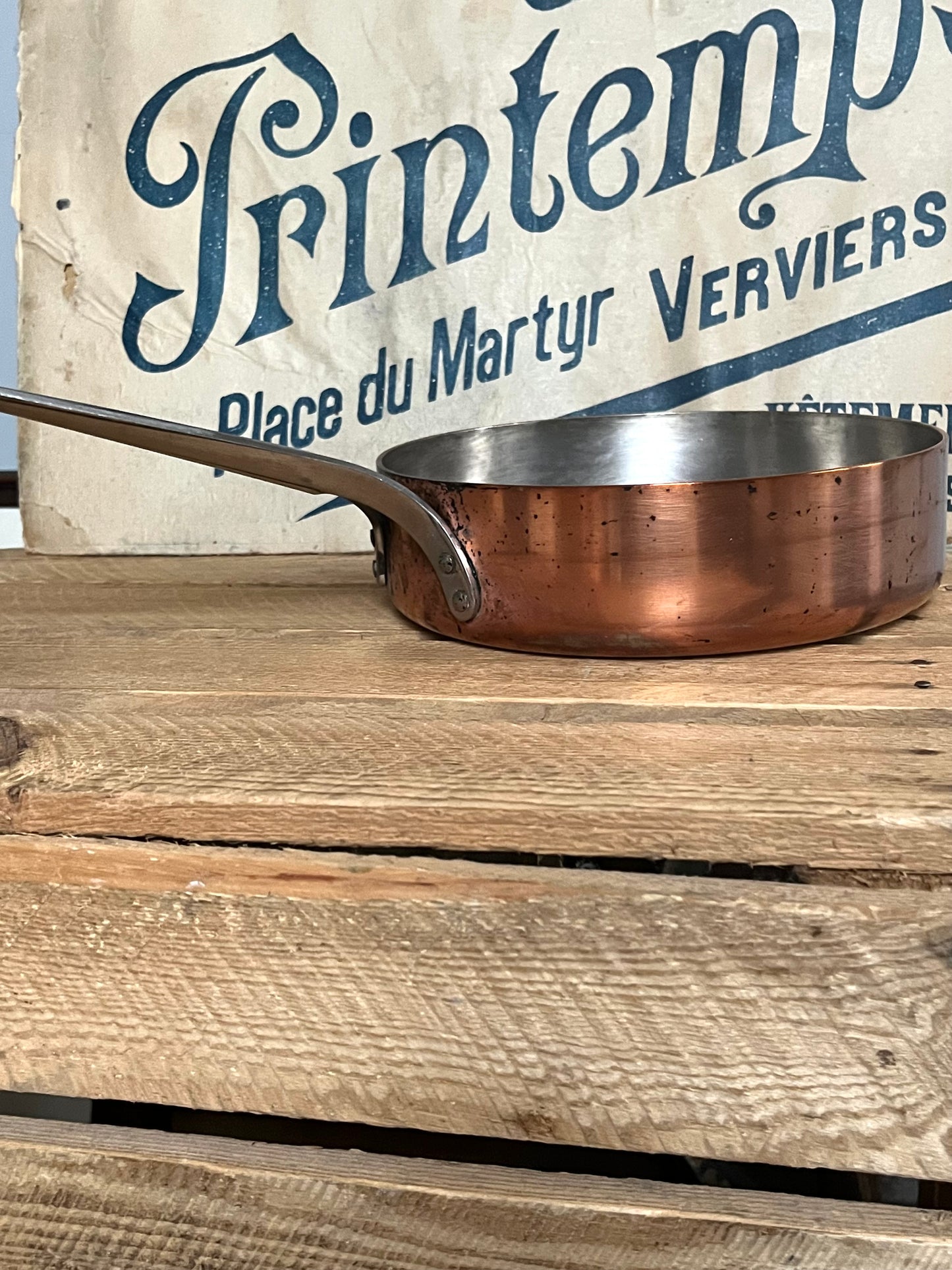 Original Kupfer Pfanne dänischer Designer Georg Jensen 1,2 Kilo