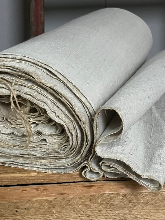 4 Meter kräftiges Bauernleinen aus Westfalen um 1900