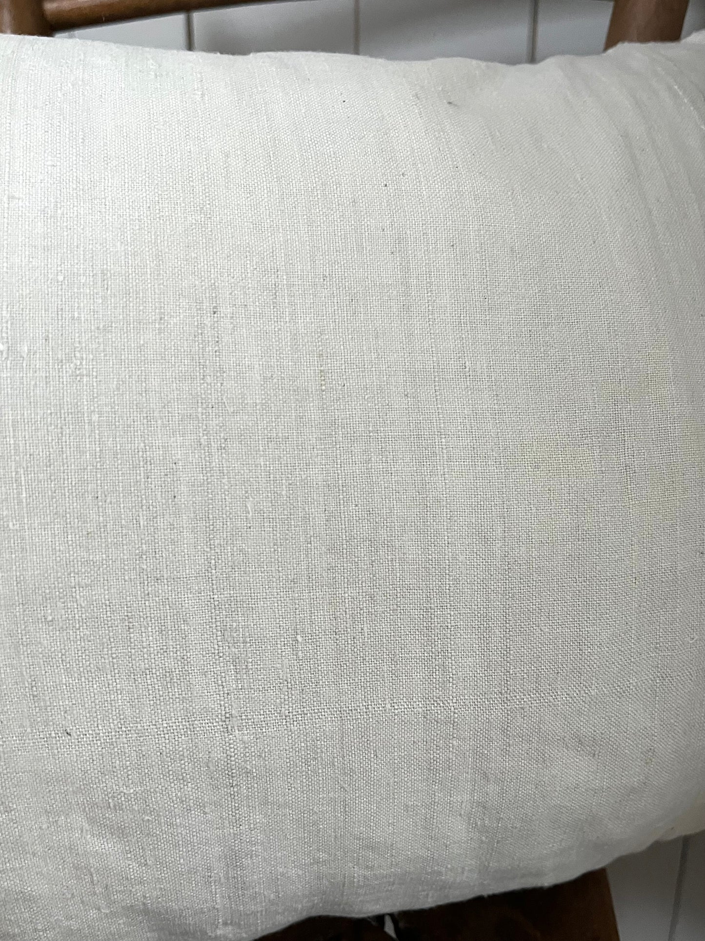 Bauernleinen Kissen Karos: Vintage Kissen aus altem Leinen  60 x 40