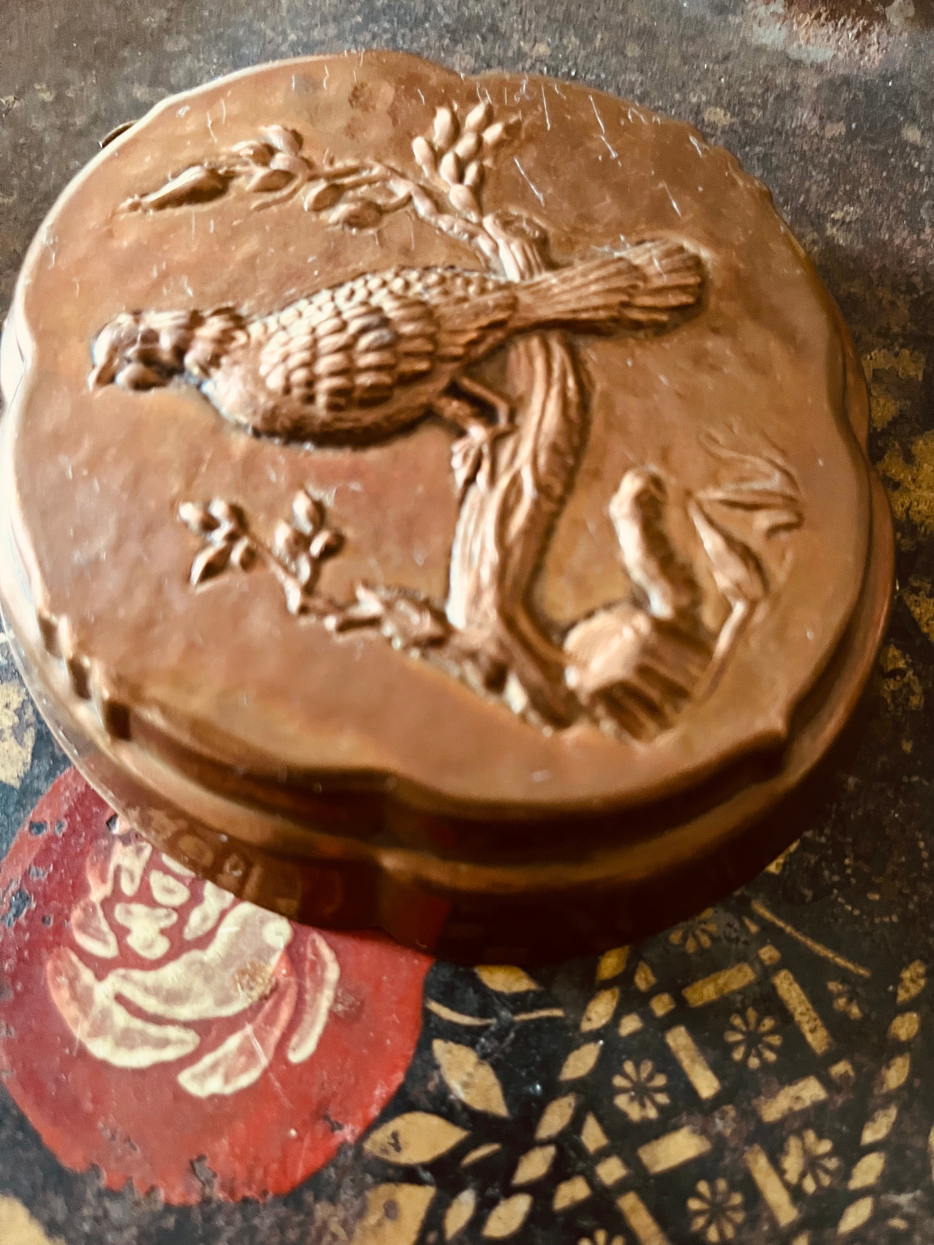 Seltene Kupferform mit Wildvogel in top Zustand