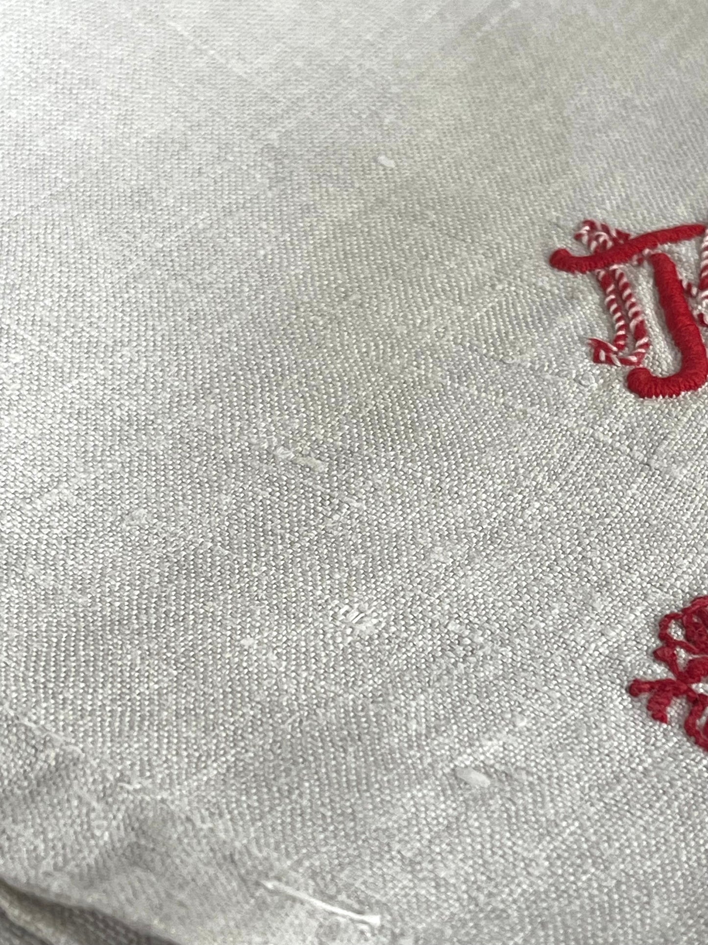 Schweres und bildschönes Leinentuch Laken mit Monogramm 210 x 165