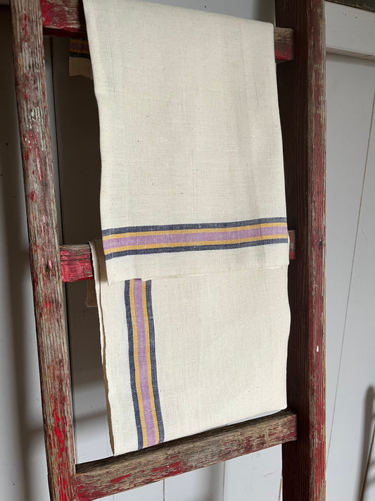 2er Set: Leinentücher mit seltenen Streifen 67 x 40