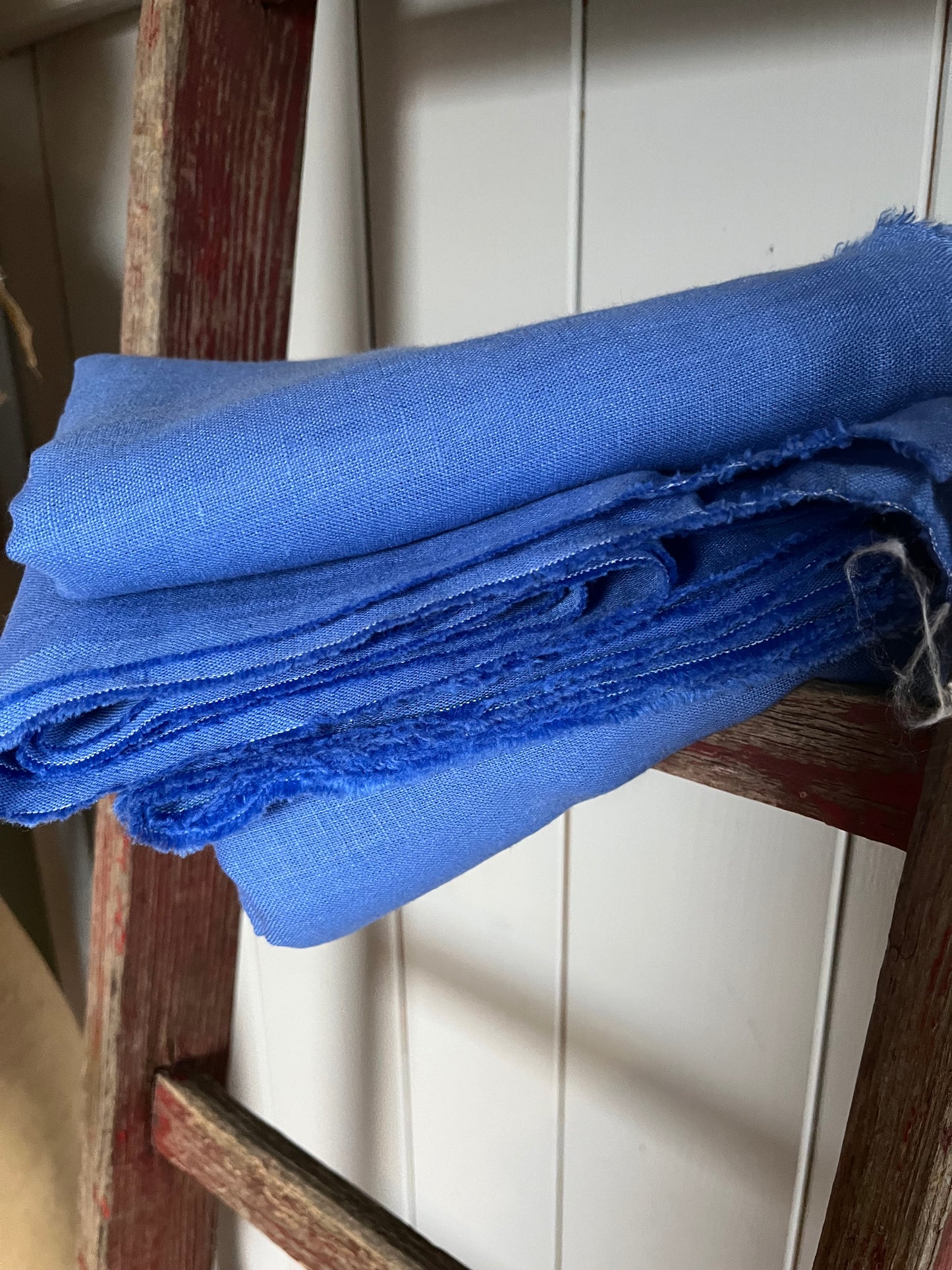 3,2 x 1,52 Meter schweres washed Leinen Kornblumenblau