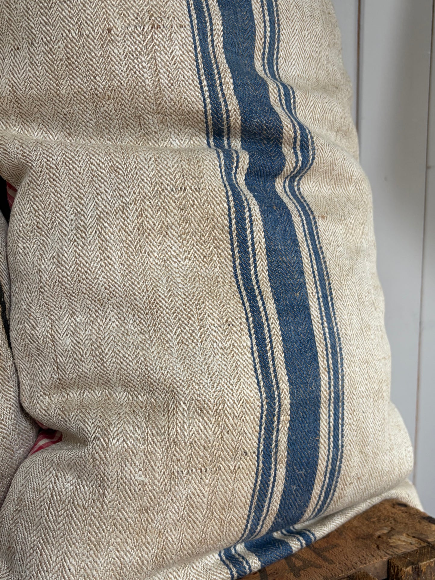 Very Vintage Kissenbezug aus altem Leinensack 60 x 40