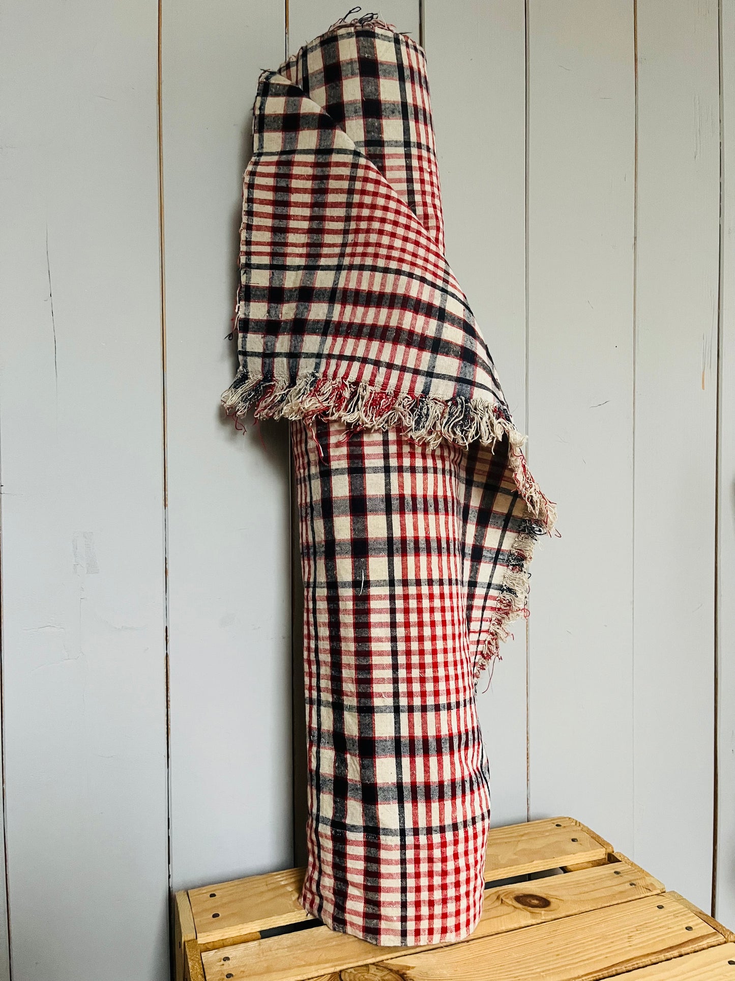 Außergewöhnlich schönes Karoleinen: 5 x 0,75 Meter