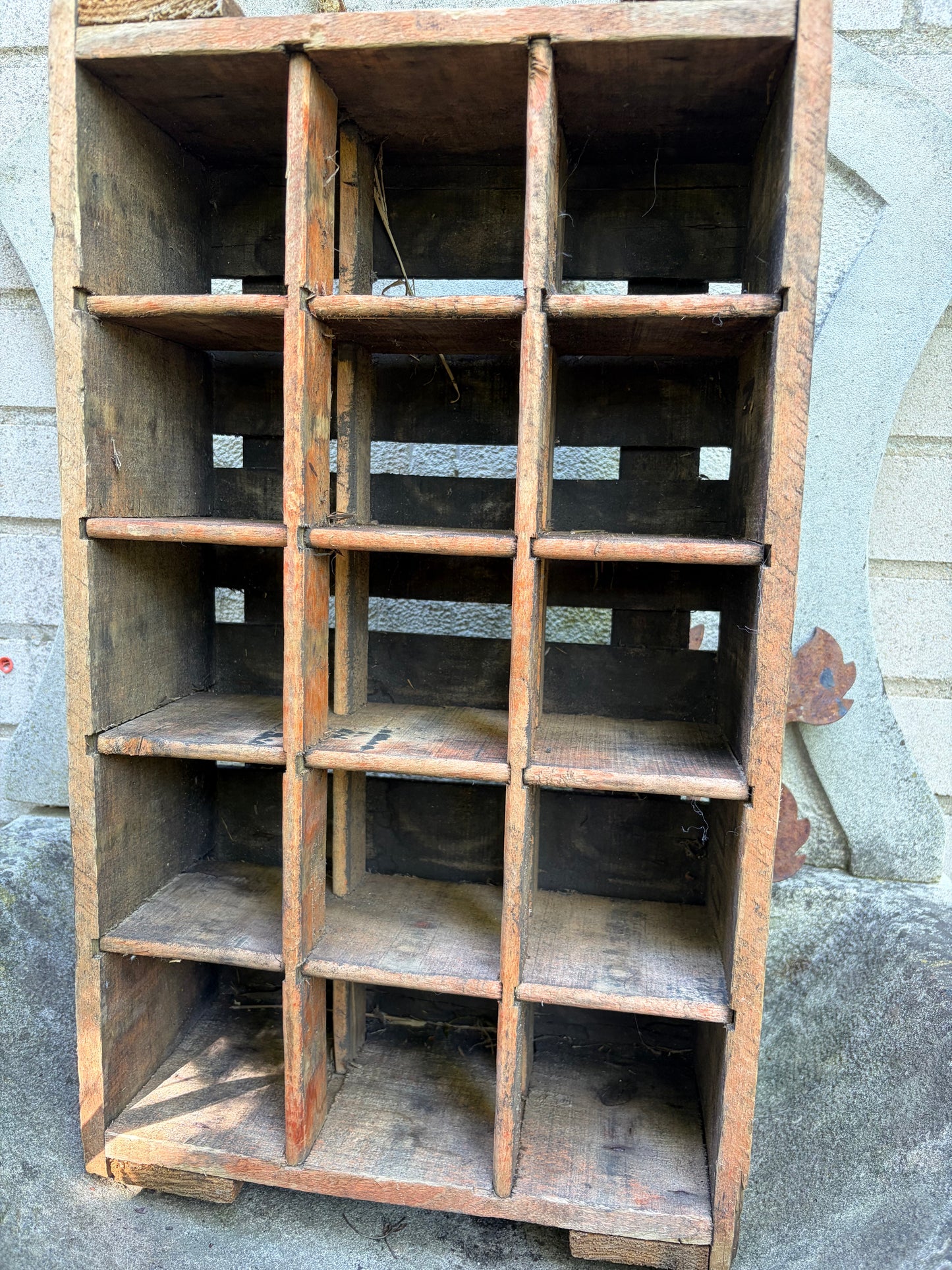 XL - Alte und schwere belgische Flaschenkiste Holz