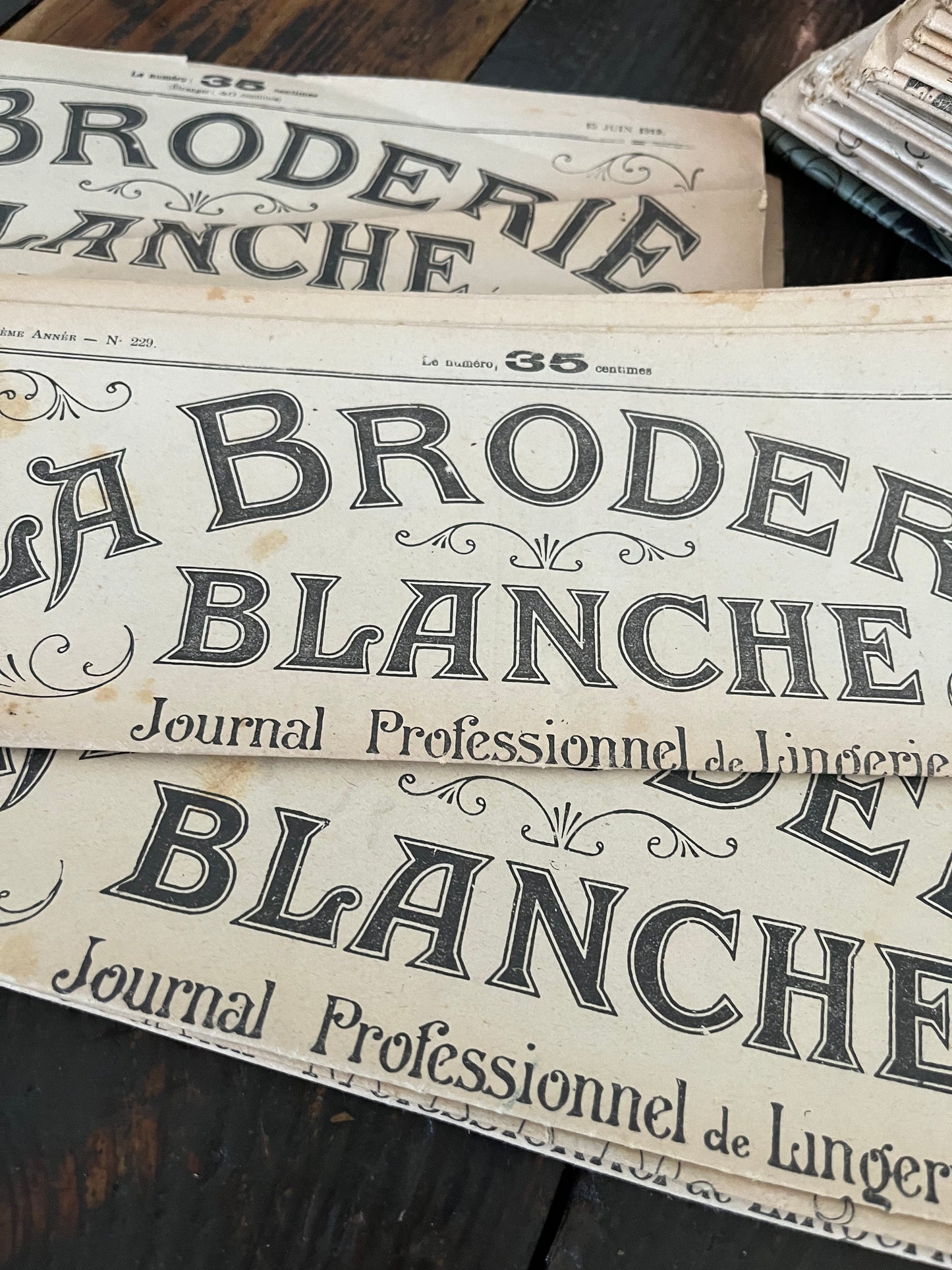 1919: über 100 Jahre alte französische Stick Vorlagen: La Broderie Blanche