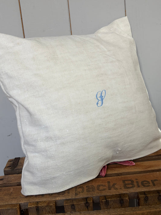 Kissenbezug Leinen mit Monogramm S