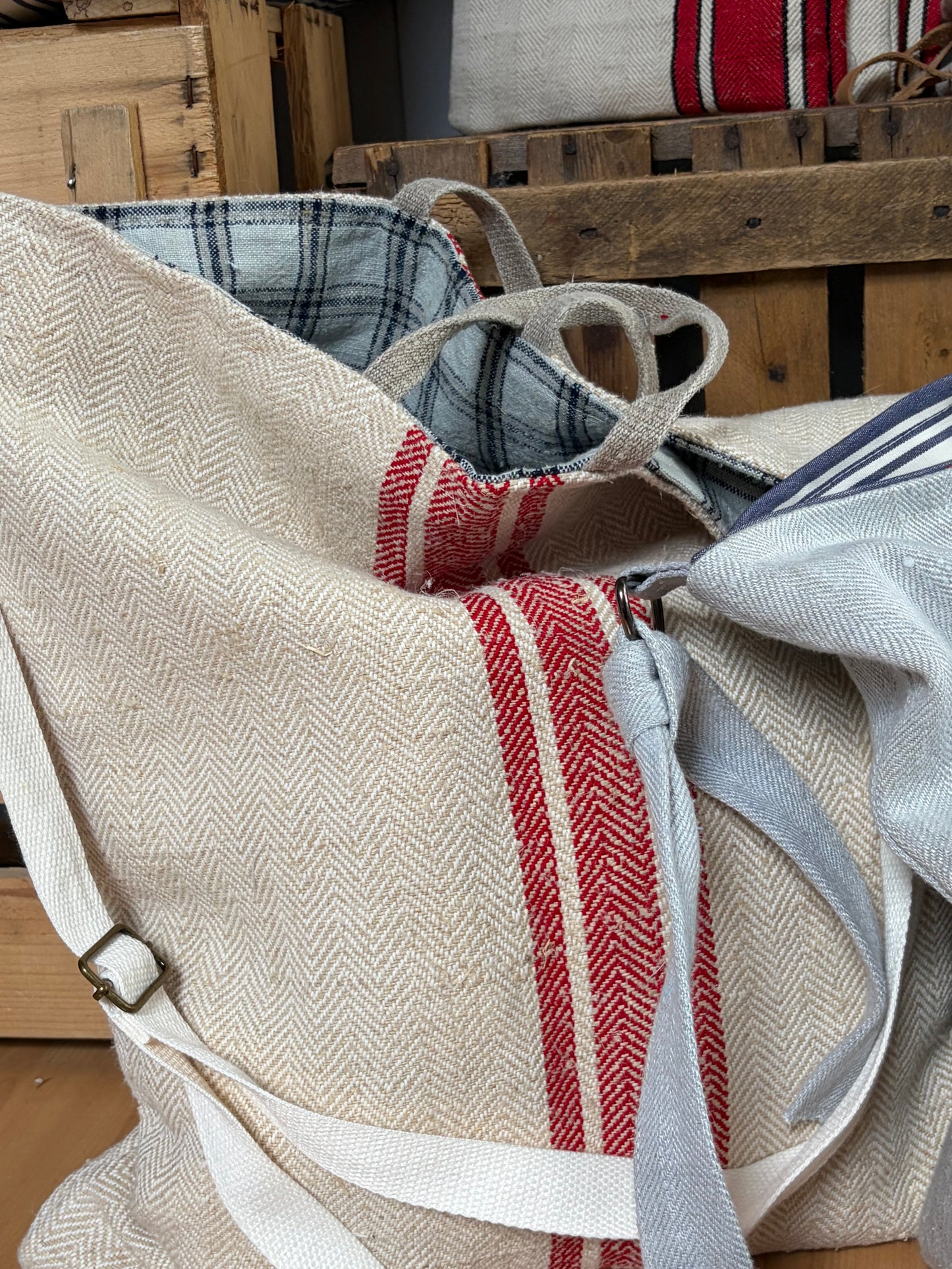 Everyday Tasche aus kräftigem altem Leinensack