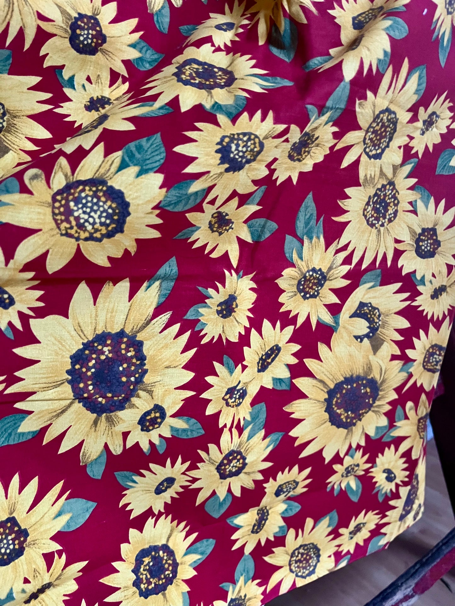 Sonnenblumen auf Baumwolle: 140 x 80 und 95 x 80