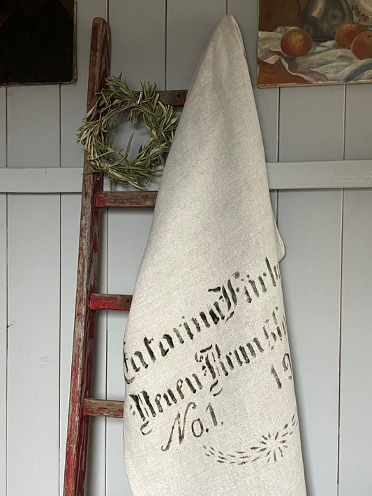 1925: extra großer Leinensack mit tollem original Aufdruck 143 x 62