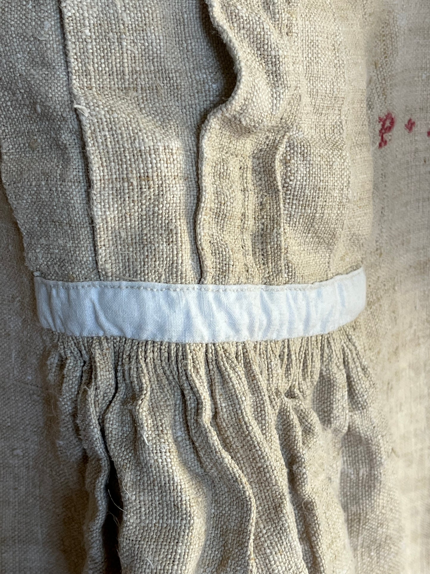 Schweres altes französisches Hemd Tunika aus Hanfstoff