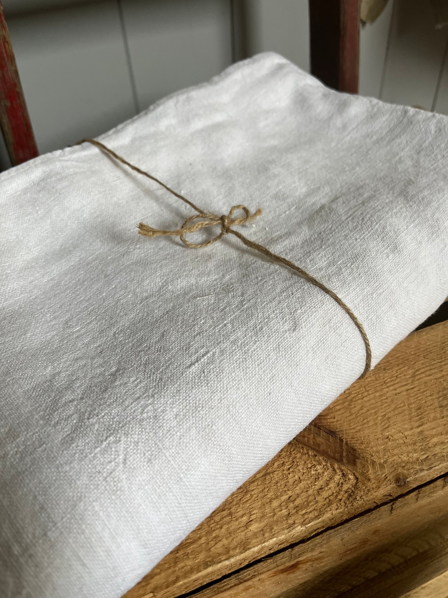 Original Bauernleinen Decke um 1890 - für Tisch oder als Überwurf - 1,2 Kilo