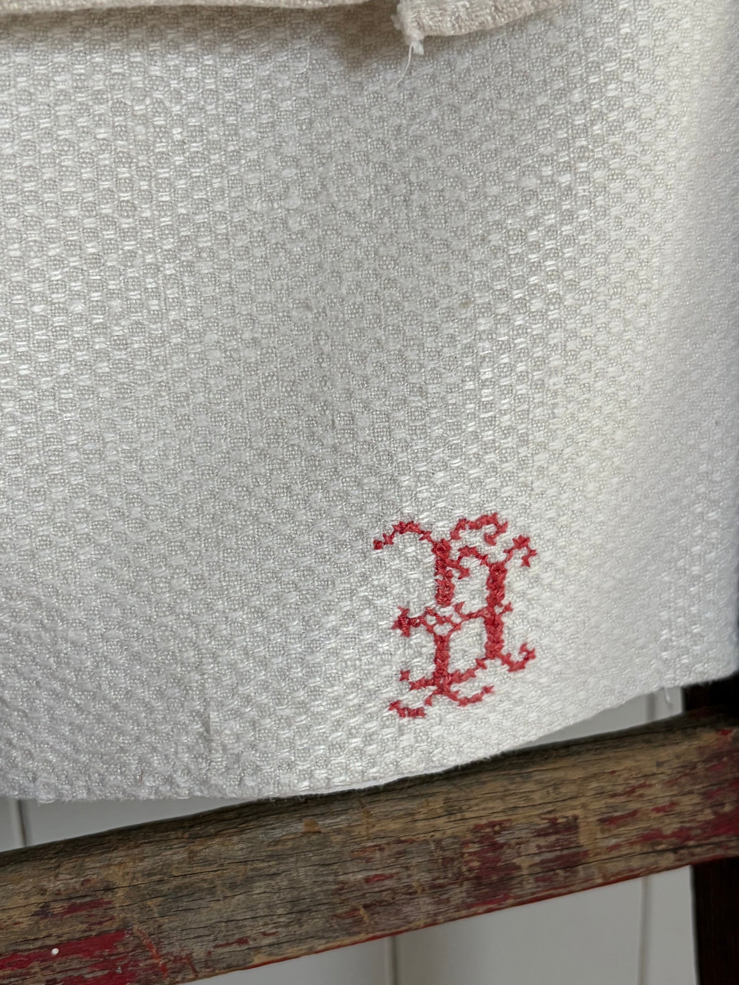 2 XL Klassiker Leinen Tücher mit Waffelmuster