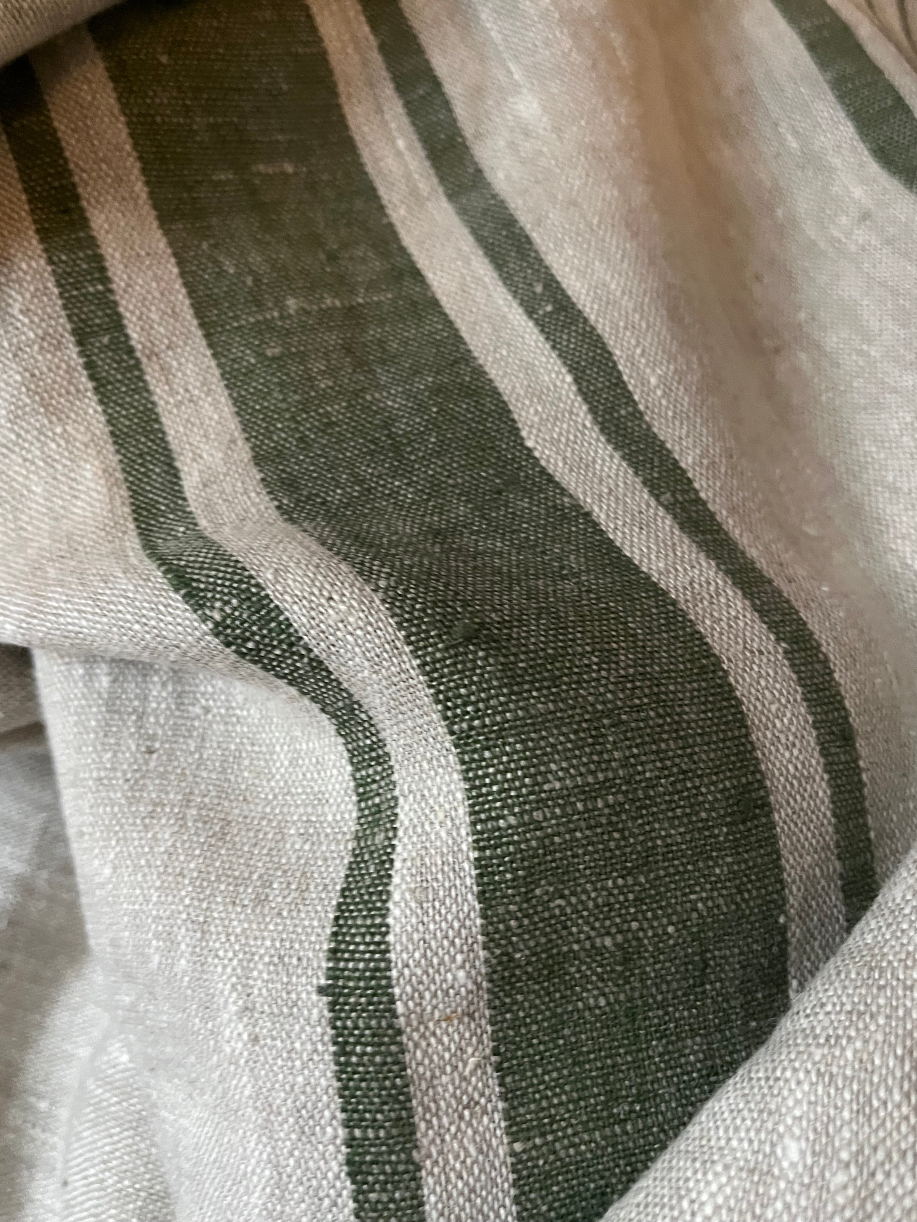 Salbei Stripes - extra breites washed Leinen 1 x 1,5