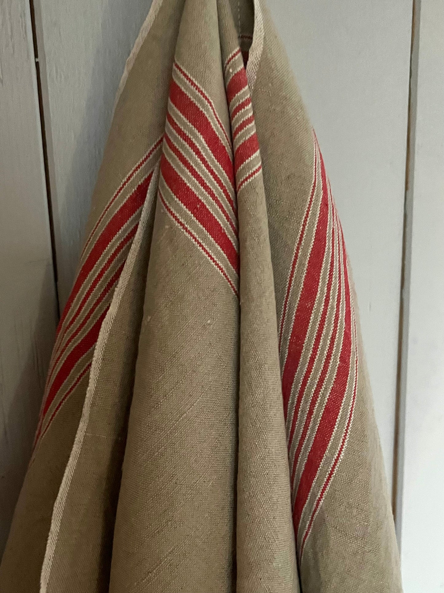 Großes Leinentuch Küchentuch mit roten Streifen