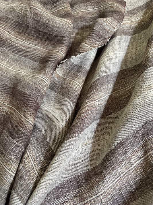 2,75 x 1,6  Meter fantastisches washed Leinen in Braunmelange