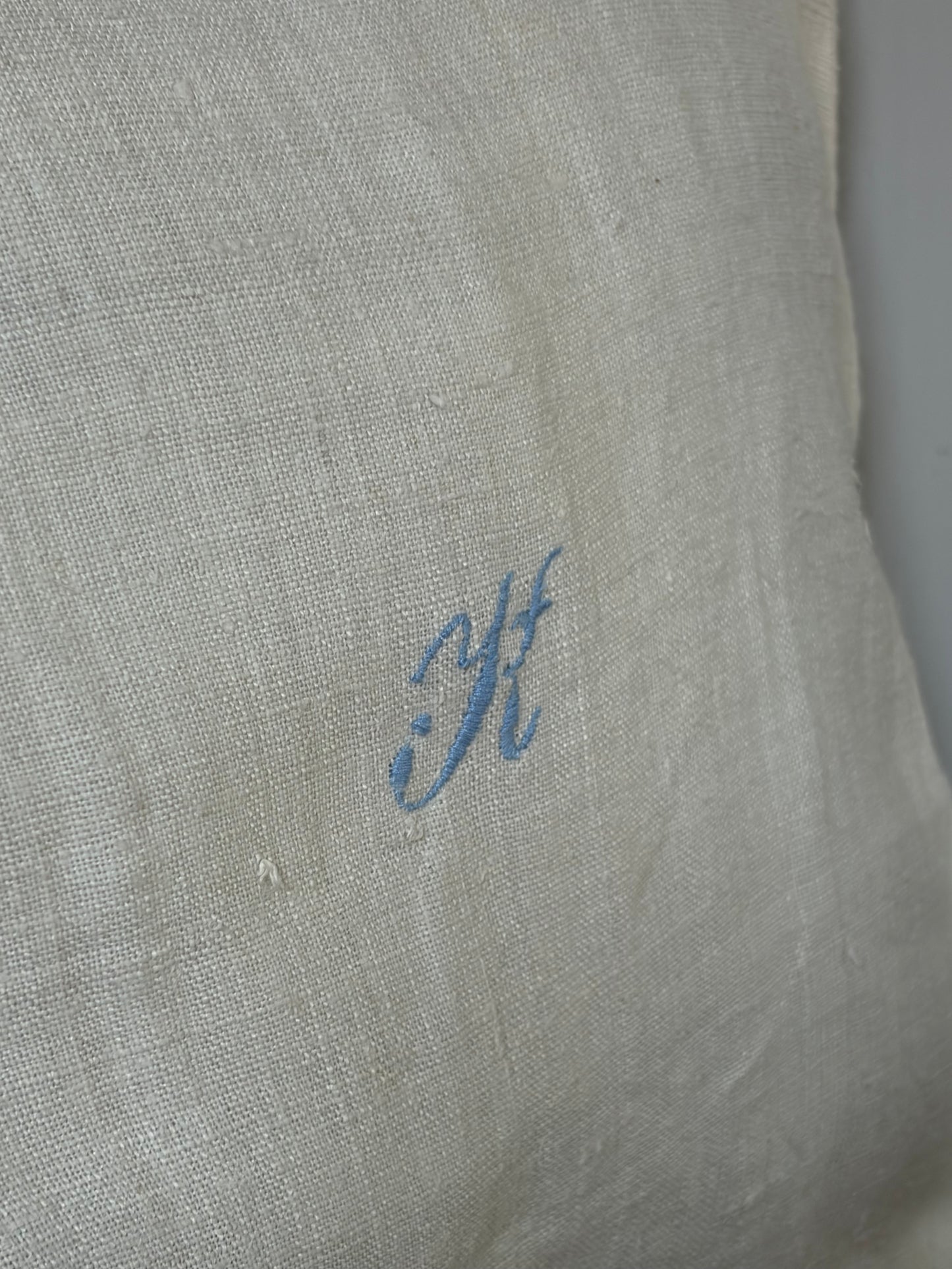 Kissenbezug washed Leinen mit Monogramm K