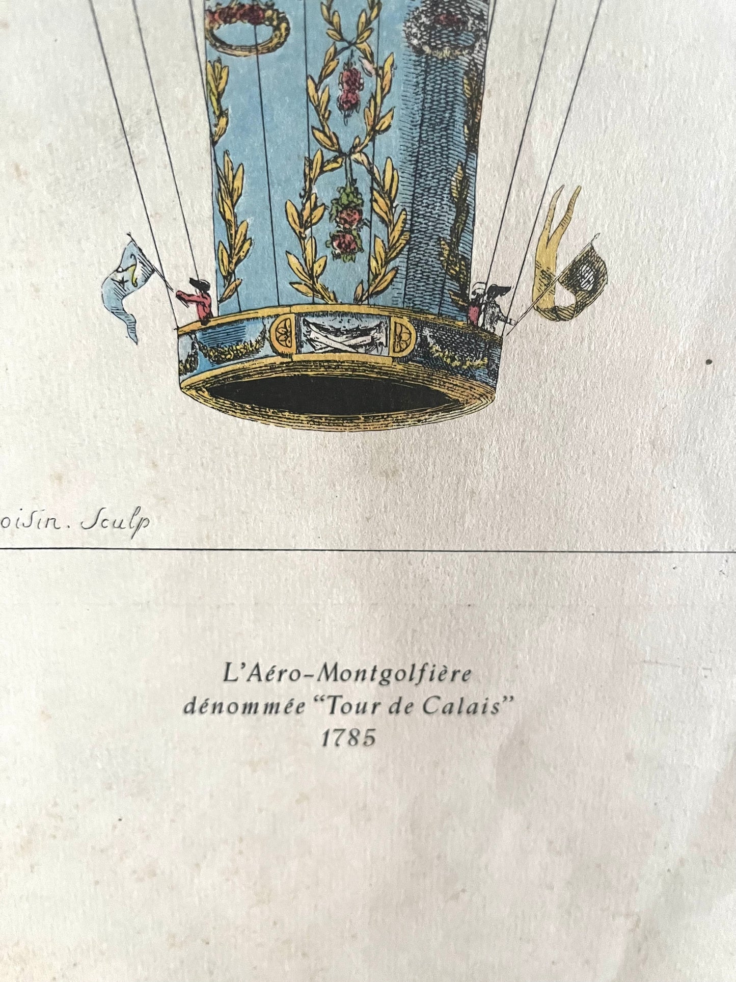 Alter französischer Druck Luftfahrt