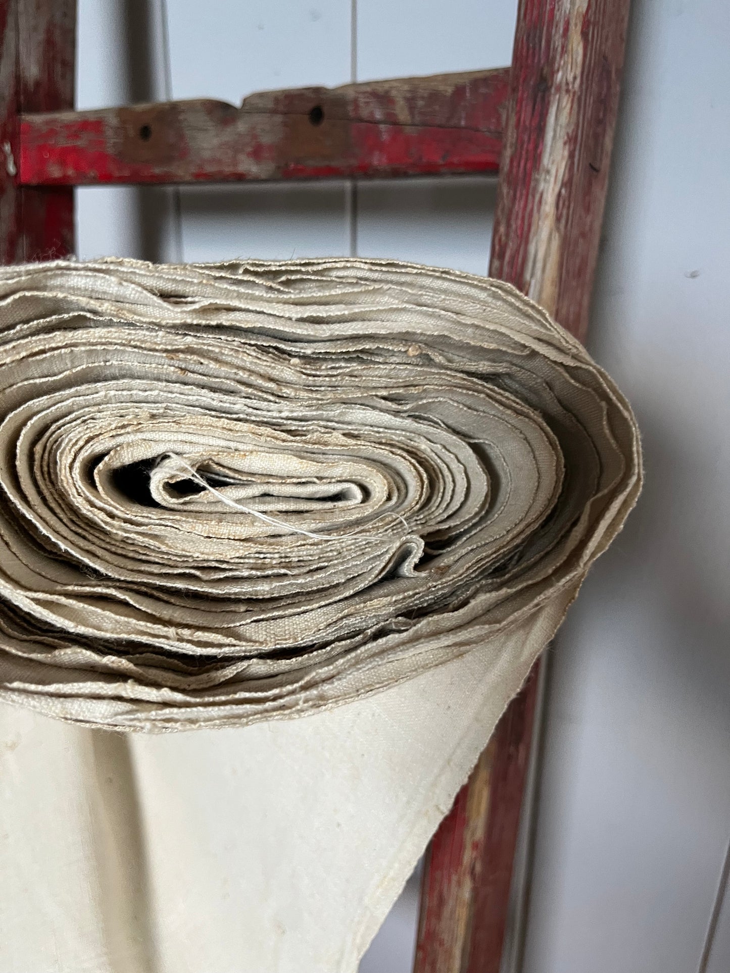 11 Meter altes Leinen, kräftig, Bauernleinen sauber