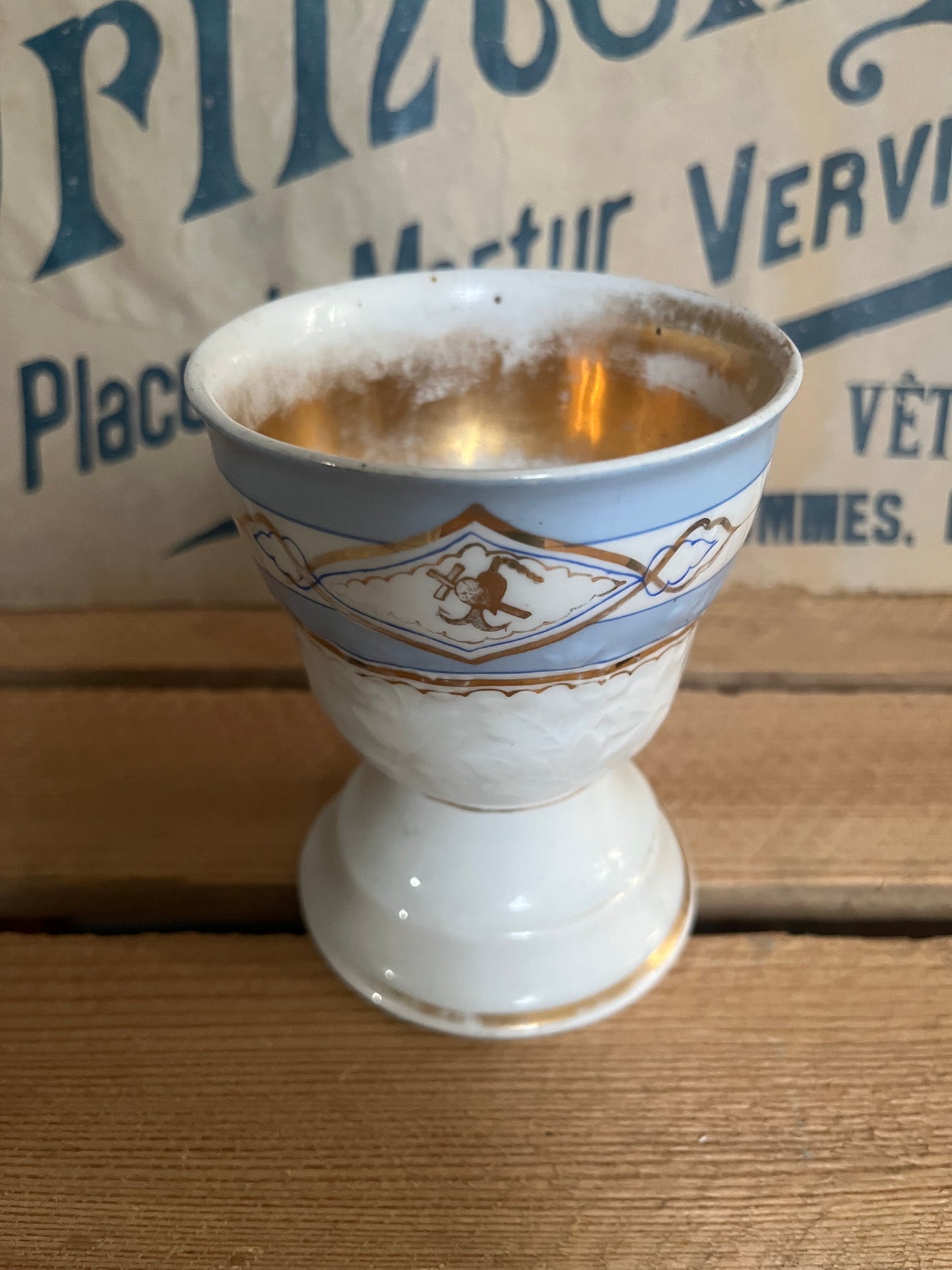 Antiker Kakaobecher Andenkenbecher Biedermeier